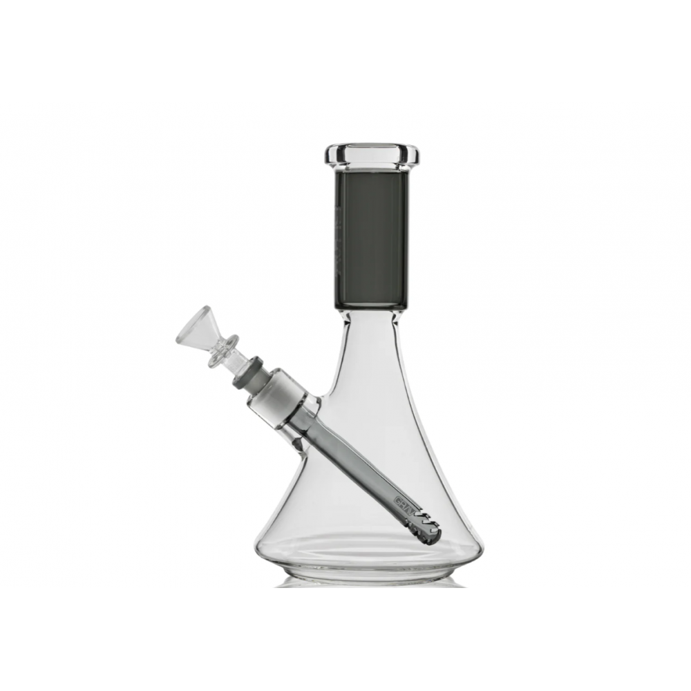 GRAV Large Deco Beaker water pipe featuring a classic beaker design, durable glass build, and enhanced filtration for smooth, clean draws.