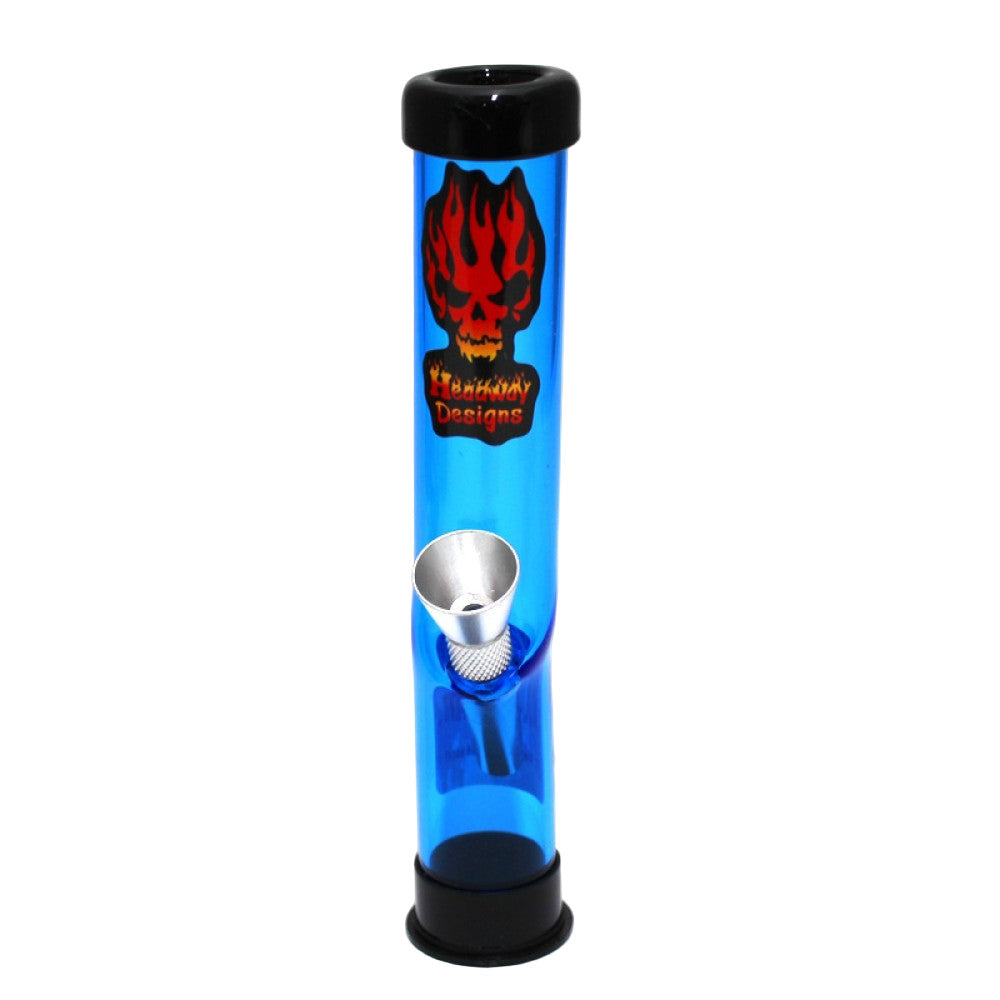 Headway Designs acrylic travel water pipe, compact and durable acrylic construction designed for portability, easy handling, and smooth filtration.