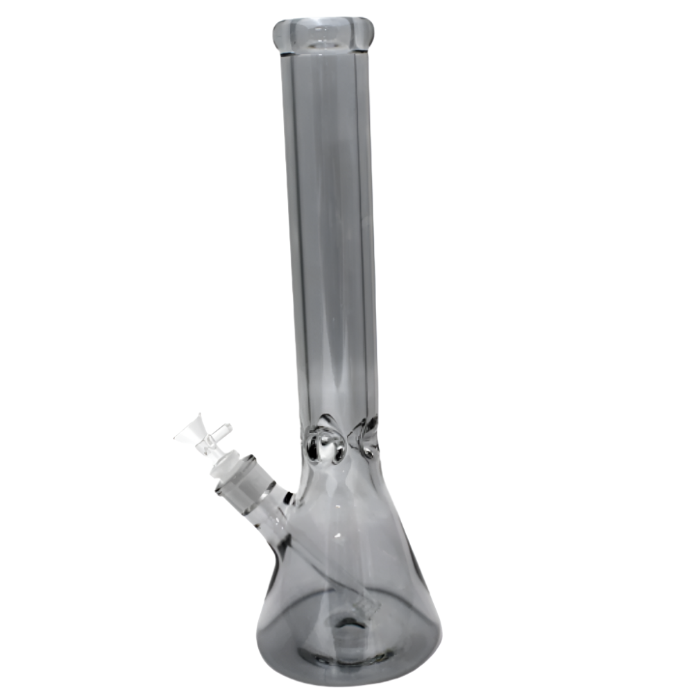 Colorful Beaker Base Heavy Duty Water Pipe with 14MM Male Bowl featuring thick glass construction, glass-on-glass connection, and smooth filtration performance.