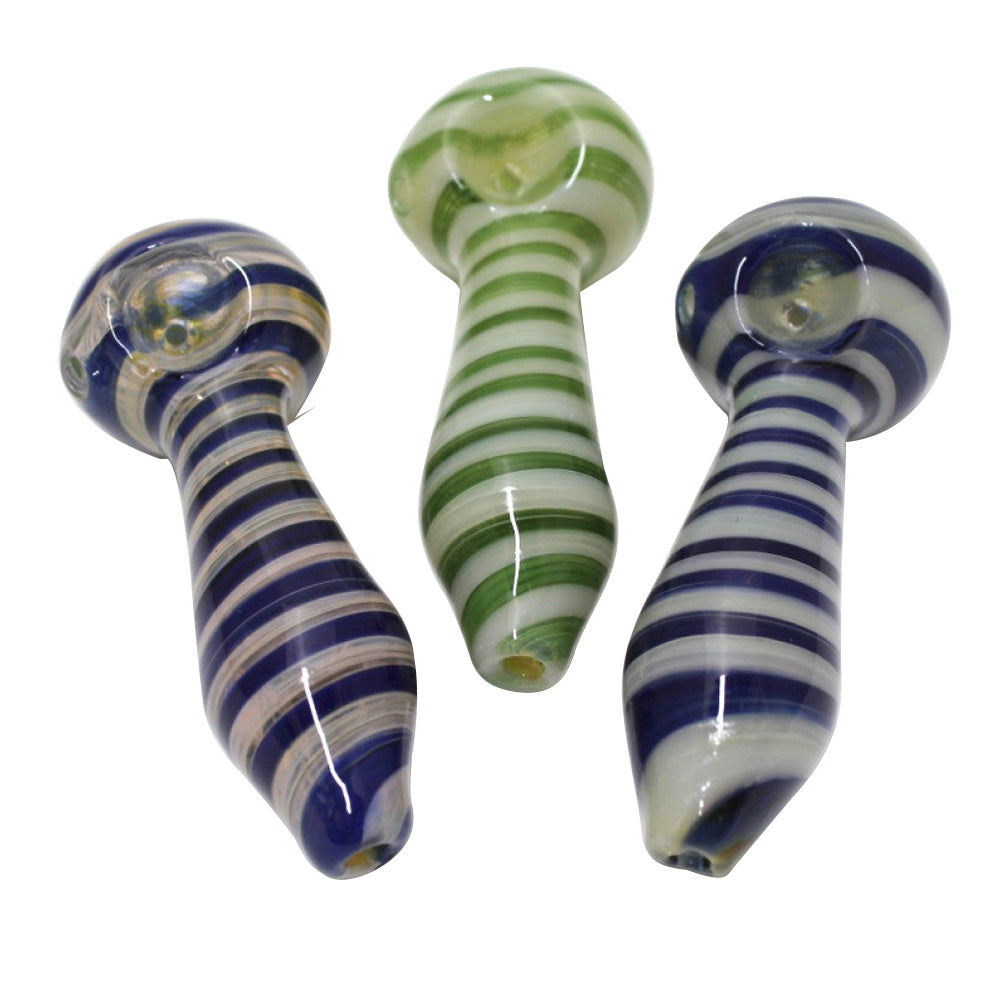 Multi Swirl Color Heavy Duty Glass Hand Pipe with durable glass construction, vibrant swirl color patterns, and smooth airflow design