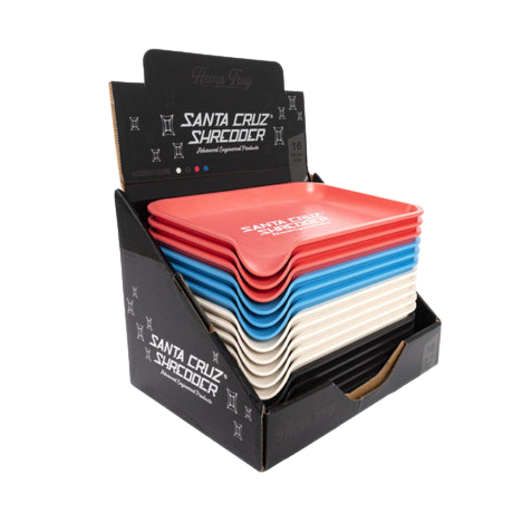 Santa Cruz Shredder hemp rolling tray with eco-friendly durable material, smooth surface, and raised edges for secure and organized everyday use.