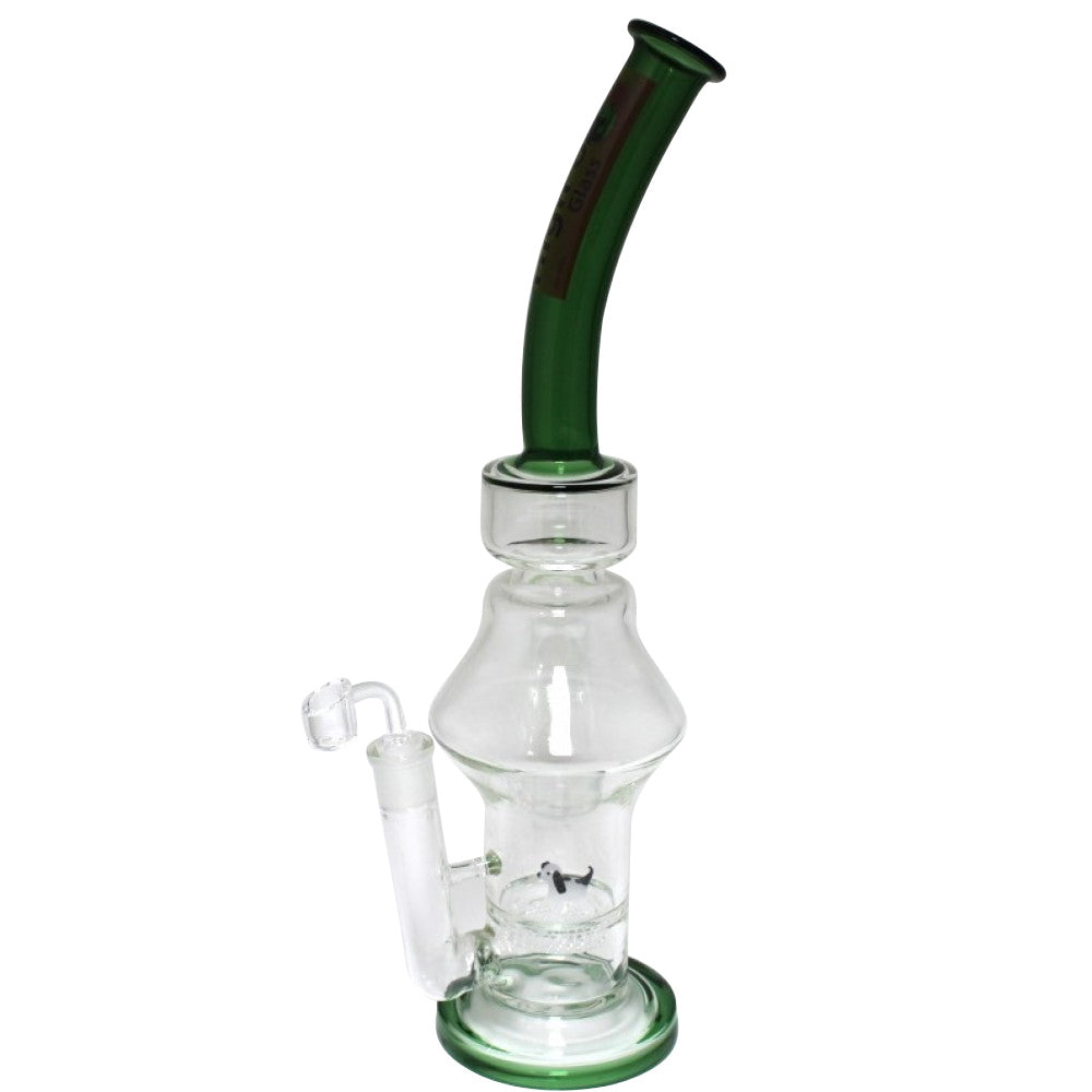 High Up Cali Made honey comb water pipe with 18MM male banger featuring premium glass construction multiple honeycomb percolators and smooth filtration system.
