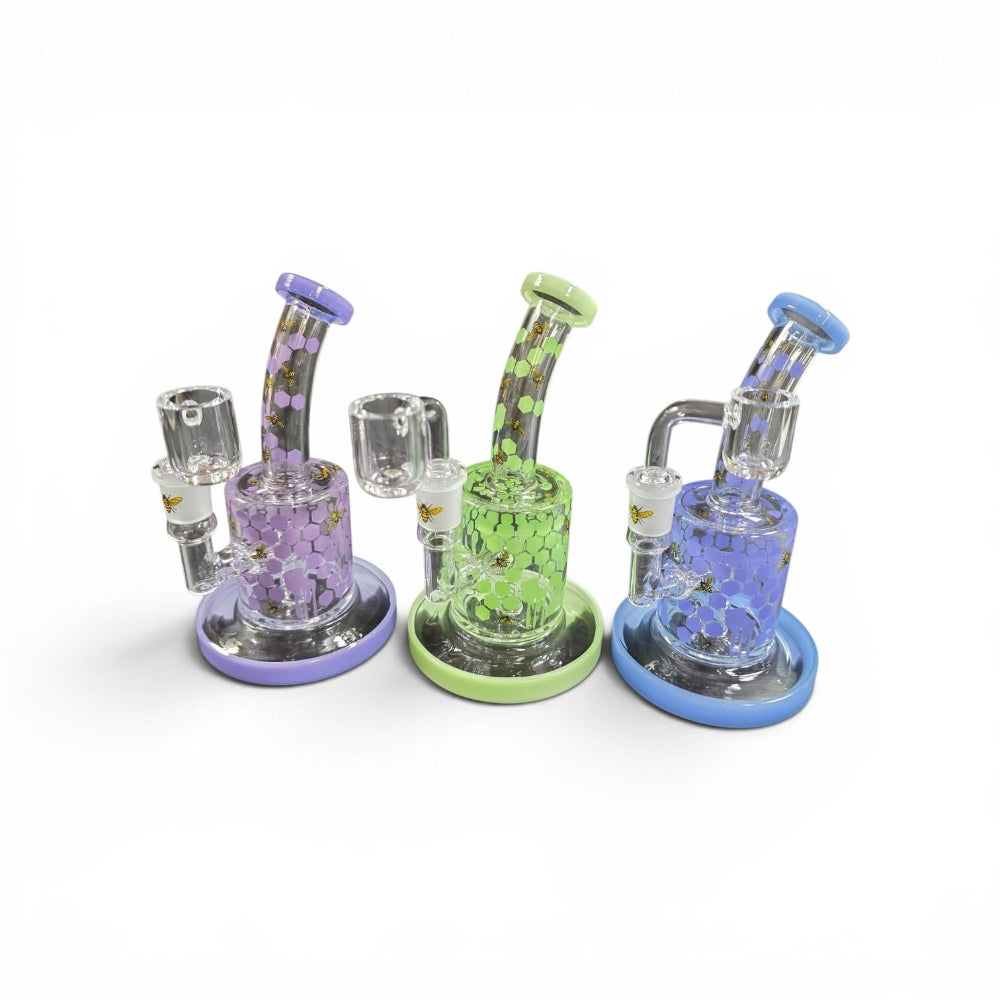 Honeybee Dab Rig Water Pipe made from premium glass for smooth and flavorful concentrate sessions.