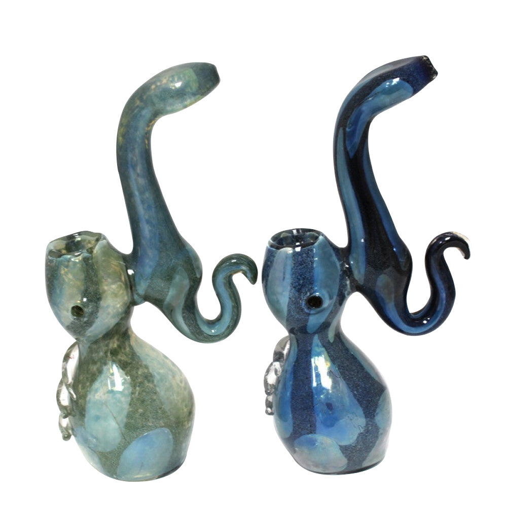 Hook Design New Purple Color Bubbler Large Size with handcrafted glass construction, vibrant purple finish, and distinctive hook-shaped design.