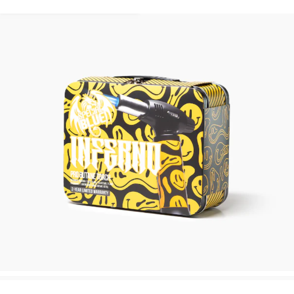Inferno Pro Toolbox Torch Lighter Set featuring powerful windproof jet flame, refillable butane system, and durable carry toolbox for organized storage and transport.