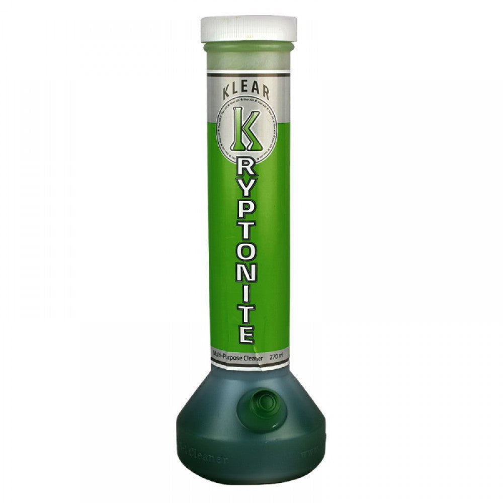 Kryptonite Original Bong Cleaner 270 ML liquid cleaning solution for deep cleaning glass removing residue and restoring clarity fast and easy use.