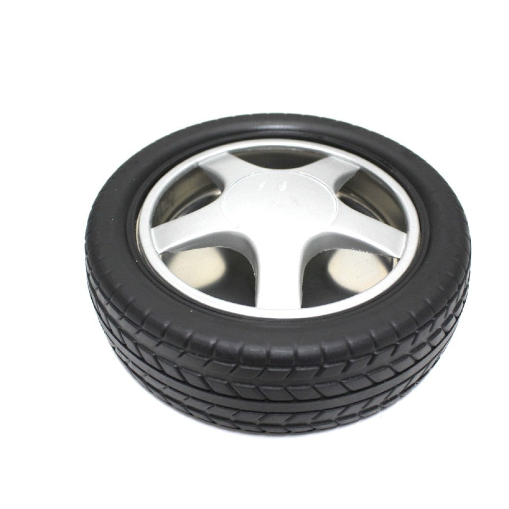 Large tyre design ashtray with durable heat-resistant material, stable and stylish ash holder suitable for home, office, and café use.