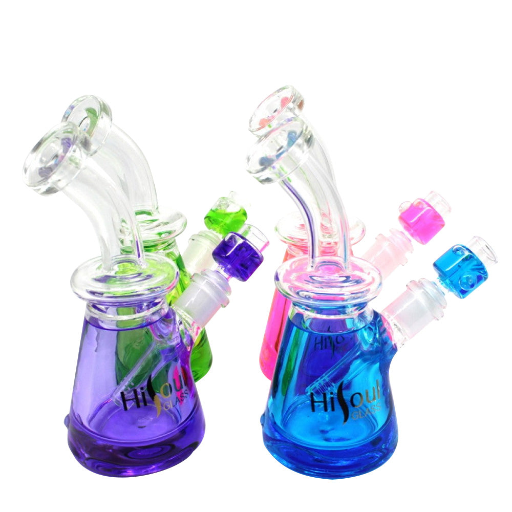 Liquid filed water pipe beaker base with 14mm liquid bowl durable glass bong style pipe with smooth filtration and cooling system