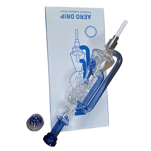 Lollipop Fancy Recycler Straw Kit with hole featuring a recycler design and durable glass construction.