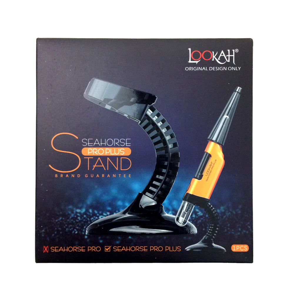 Lookah Seahorse Pro Plus Stand featuring durable support base design, stable holder compatibility, and compact accessory stand for secure device placement.