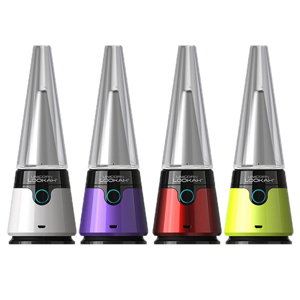 Lookah Unicorn Portable Electric Dab Rig featuring a compact rechargeable design, powerful heating system, and portable concentrate vaporization performance.