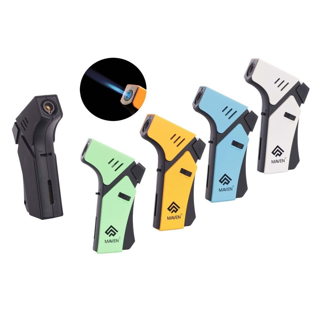 Maven Pro torch lighter with powerful adjustable flame, durable metal body, and compact refillable design for reliable use.