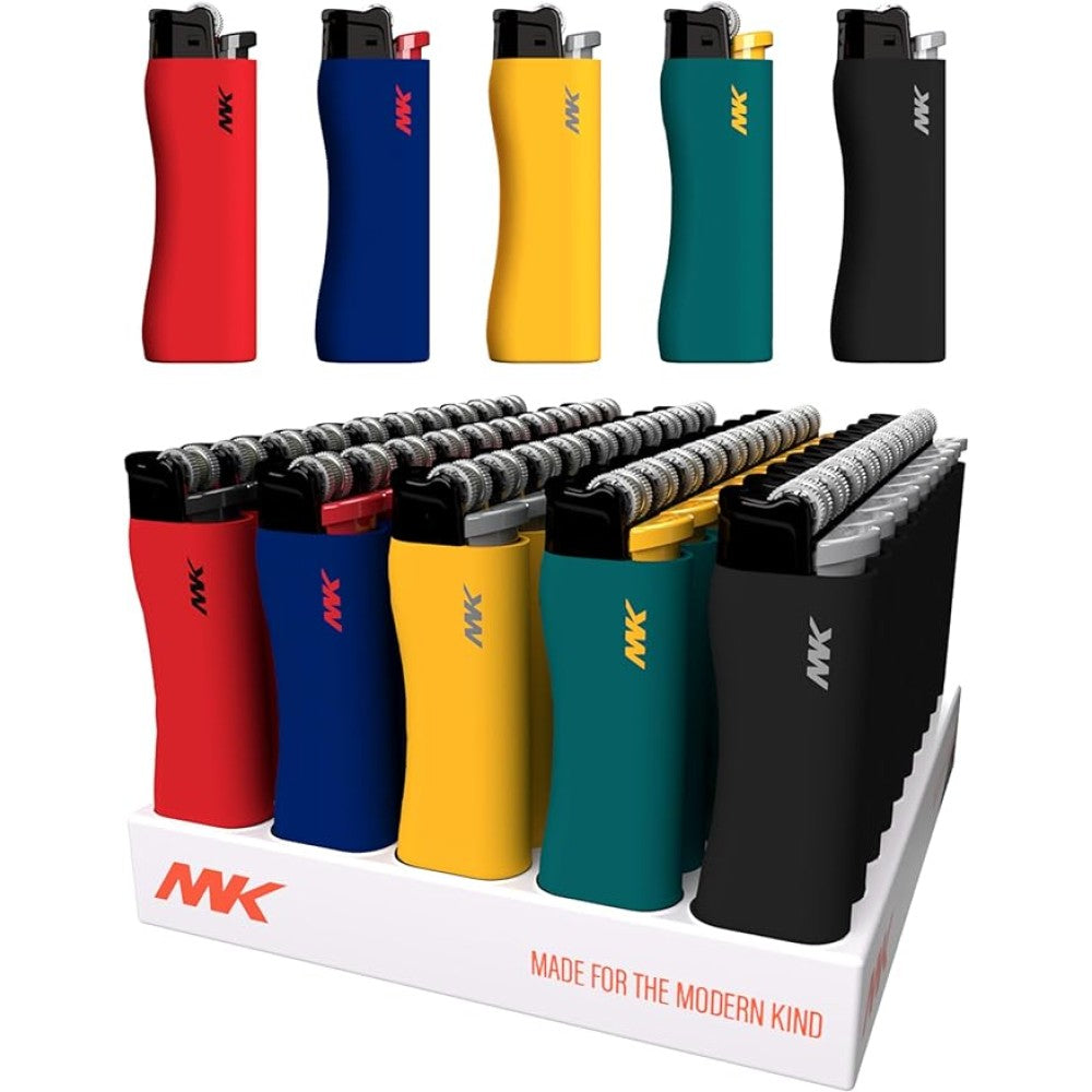 MK 9G flint strike refillable lighters 50 pack (9G-HUE-50PC) with compact design, durable construction, and reliable ignition system.