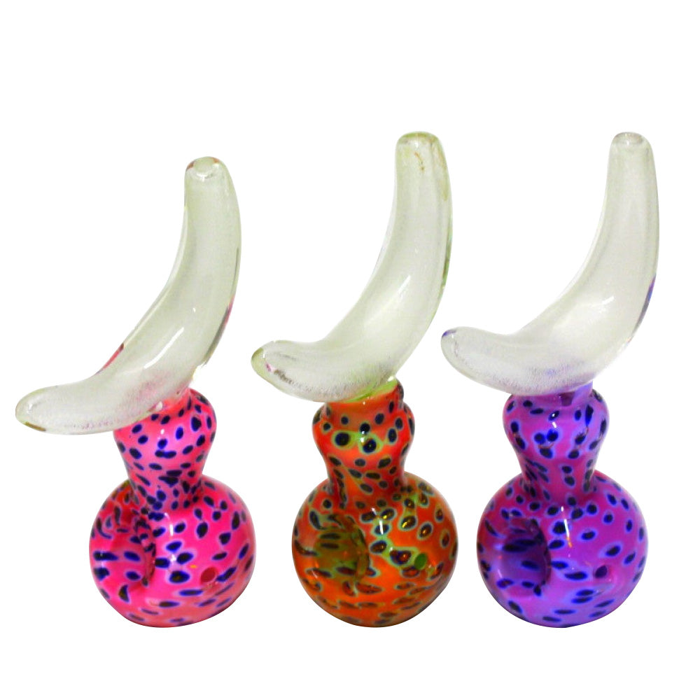 Moon Glow in the Dark Glass Hand Pipe with Luminous Moon Design and Durable Borosilicate Glass Construction**