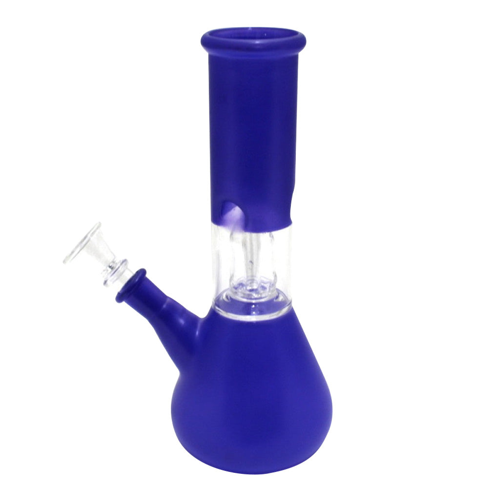 Multi-color beaker base water pipe with side-mounted bowl, designed for smooth draws, reliable stability, and vibrant visual appeal.
