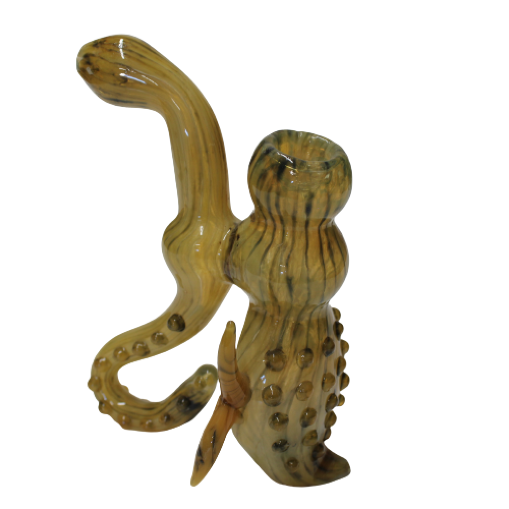 Swirl Color Heavy Duty Sherlock Style Bubbler with thick glass construction, colorful swirl detailing, and handcrafted craftsmanship.