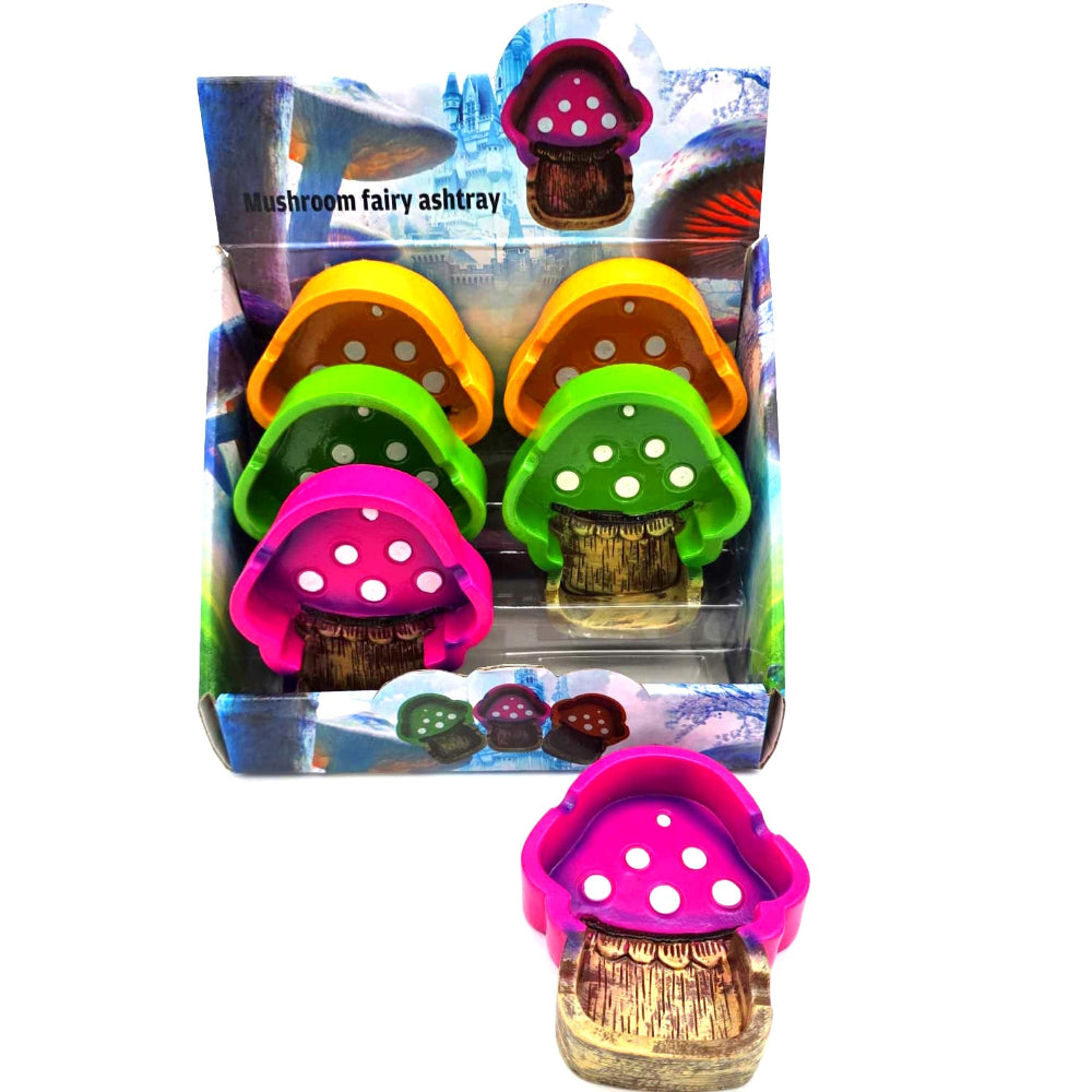 Set of 6 mushroom fairy ashtrays, decorative durable ashtrays with artistic fairy mushroom design for home and shop use