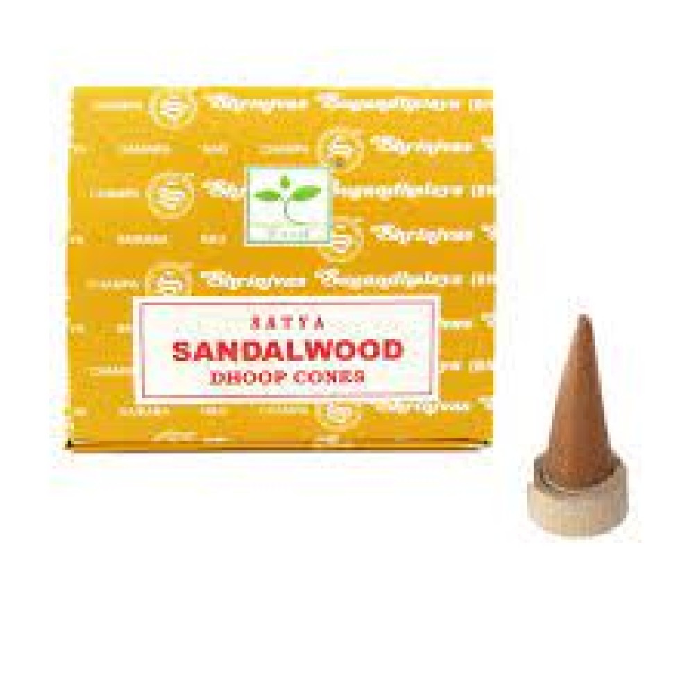 Nag Champa Satya Sai Baba Dhoop Cones 12 pack traditional aromatic incense cones with rich soothing fragrance ideal for meditation prayer and relaxation.