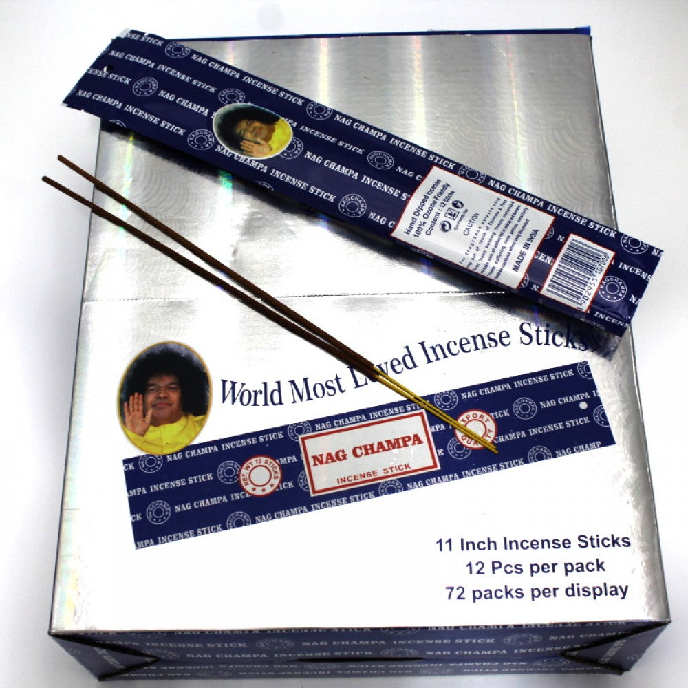 Nag Champa Incense Sticks 12 pcs per pack 72 packs per display box premium aromatic incense with rich traditional fragrance ideal for retail and relaxation use.