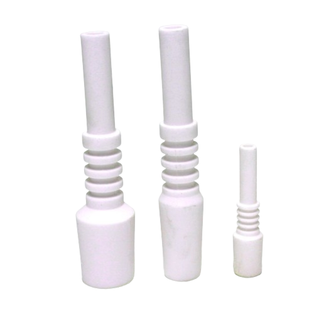 Nectar collector ceramic nail compatible with 10mm, 14mm, and 18mm joints, designed for smooth concentrate use and durable heat-resistant performance.