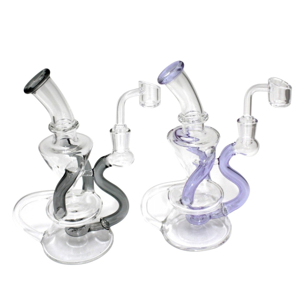 New recycle design water pipe with 14MM male banger, durable glass construction, eco-inspired design and smooth water filtration system.