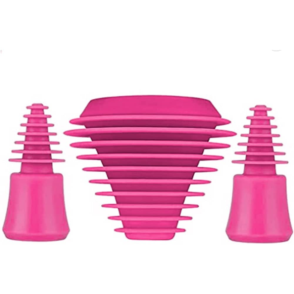 Pink Cleaning Plugs Set 3pc durable pipe accessories for cleaning and protection reusable easy-fit plugs for efficient maintenance and hygiene use.