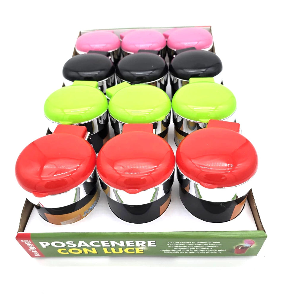 Posacenere con luce ashtray with lid 12 pack featuring illuminated design, durable build, and odor control lid for easy everyday use.