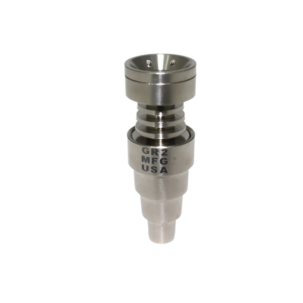 Premium GR2 titanium domeless nail with lid multi size male and female compatible heat resistant dab accessory for rig use