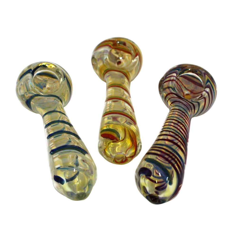 Multi Swirl Color Heavy Duty Glass Hand Pipe with durable glass construction, vibrant multi-color swirl patterns, and smooth airflow design