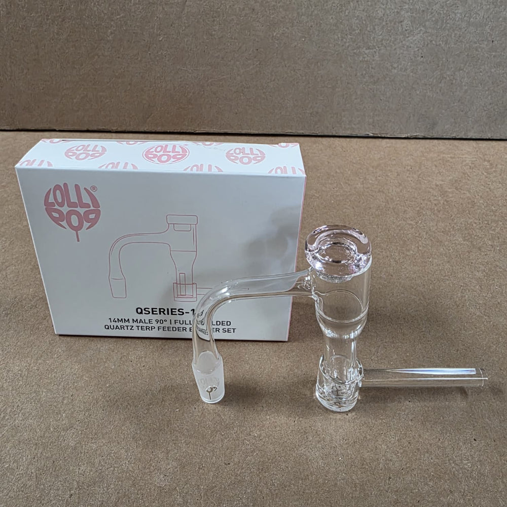 Premium quartz terp feeder banger designed for optimal heat retention and clean vapor production.