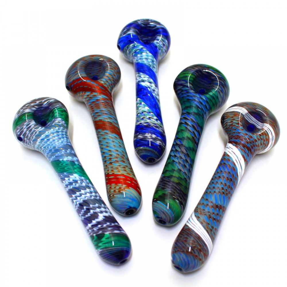 Printed Design Color Heavy Duty Glass Hand Pipe with Vibrant Artwork and Durable Borosilicate Glass Construction