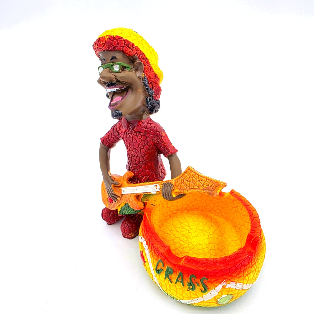 Rasta color ashtray with red, yellow, and green design, durable and easy-to-clean smoking accessory for home, shop, or display use