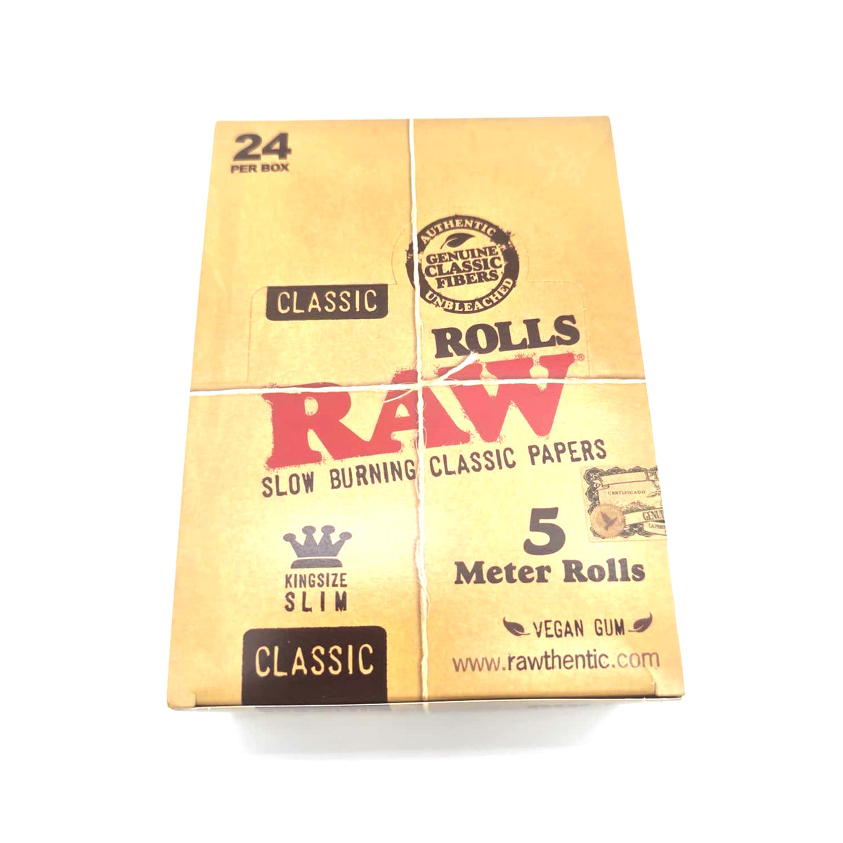 Raw Classic King Size Slim 5 Meter Rolls 24 Per Box