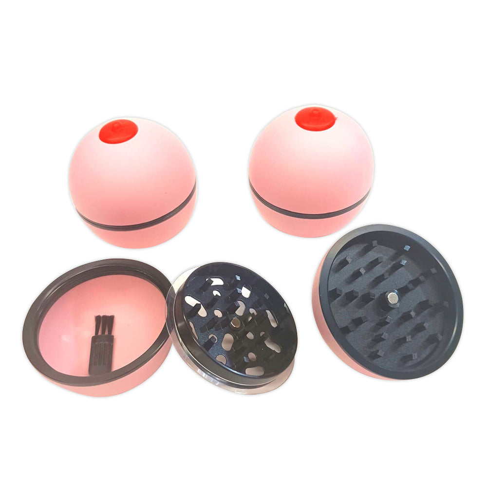 3 part 63mm round metal herb grinder, durable construction with sharp diamond teeth for smooth grinding, compact design with secure magnetic closure.
