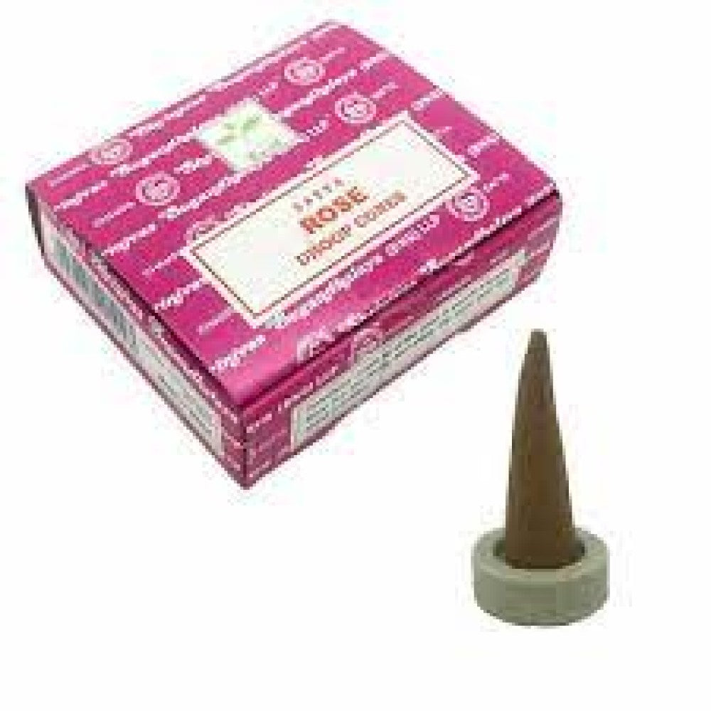 Satya Sai Baba Dhoop Cones 12 pack aromatic traditional incense cones with soothing fragrance ideal for meditation prayer and relaxation use.