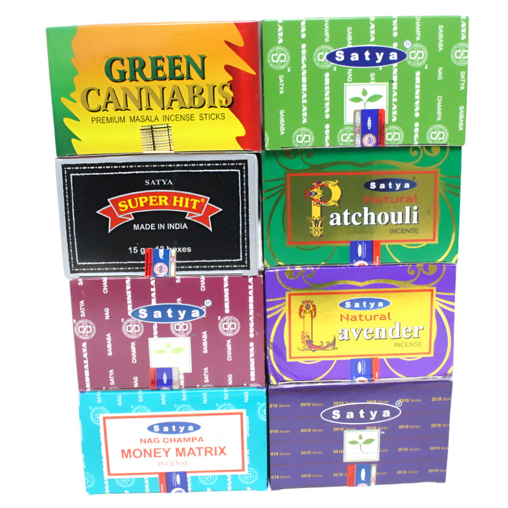 Satya Sai Baba original incense sticks 15g x 12 boxes with natural herbal fragrance, slow-burning traditional incense for meditation and relaxation.