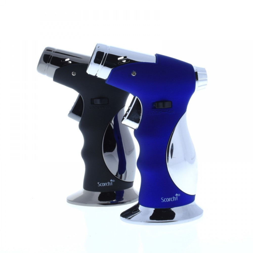 Scorch Lighter model 61485 four flame torch lighter 6 pieces per pack refillable butane lighter with strong quad flame output for multipurpose use