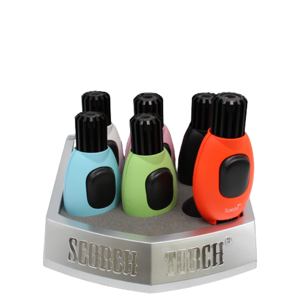Scorch Torch Model No 61641 lighter 6 per pack adjustable flame torch lighter durable metal body wind resistant design compact and portable for daily use.