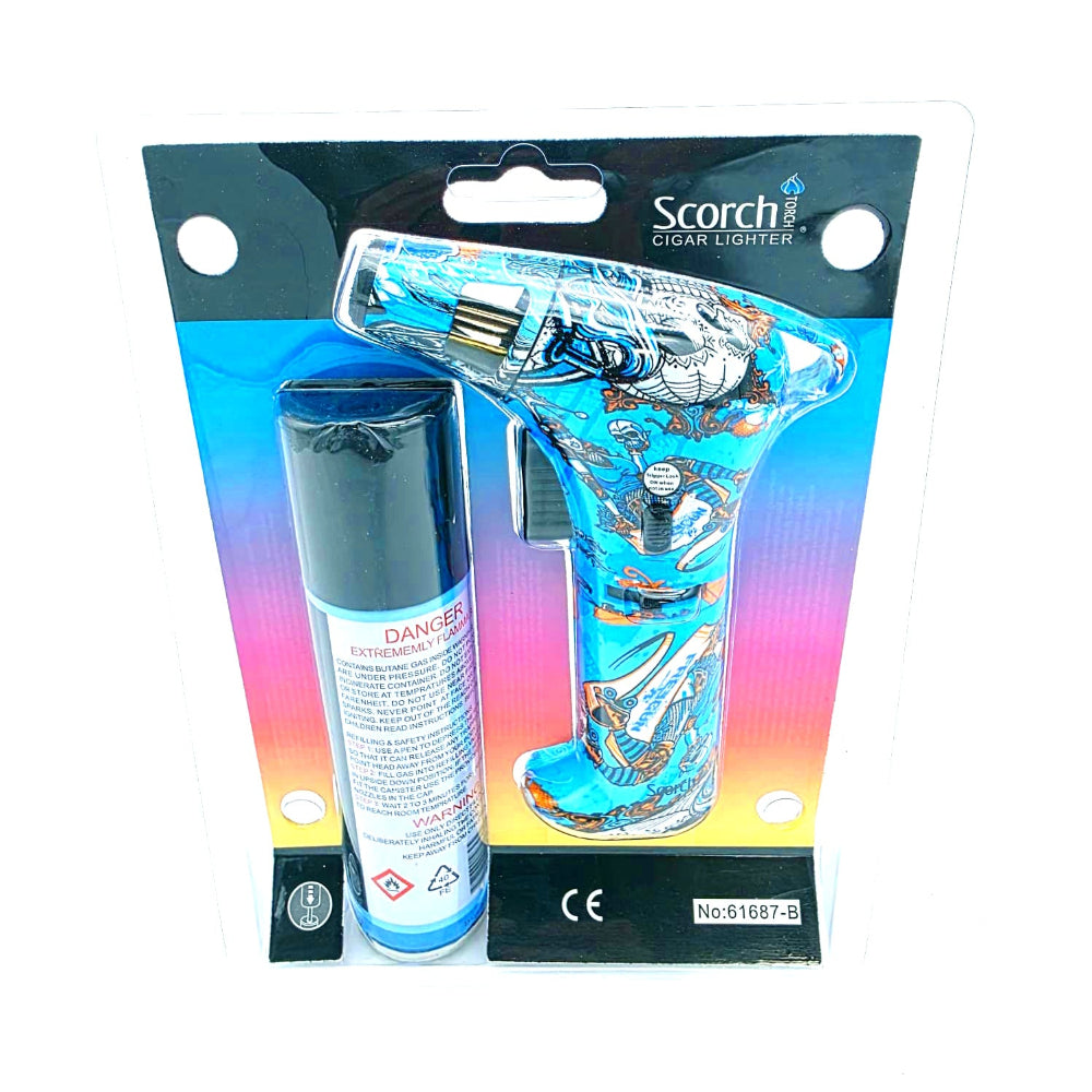 Scorch Torch 61687 single flame butane refillable torch lighter blister combo durable portable design for precision flame ignition and outdoor use