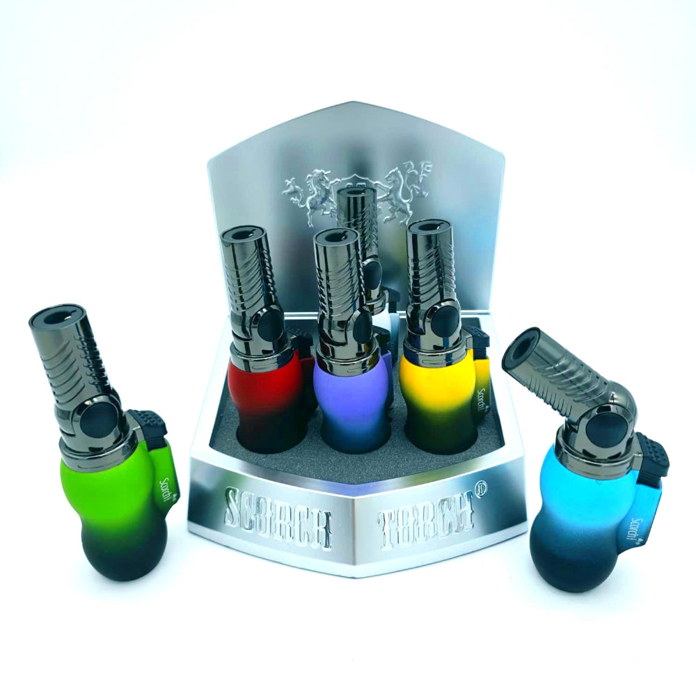 Scorch Twist Torch 61802 single flame torch lighter 6 pack refillable butane twist design durable body for precise ignition and comfortable grip use.