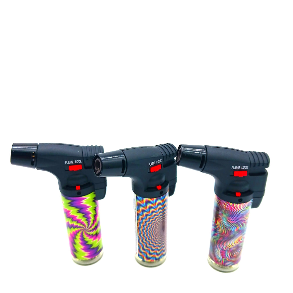SK101PS Sky Psychedelic side torch lighter 15 ct display with adjustable flame, wind-resistant performance, and durable design for reliable daily use.