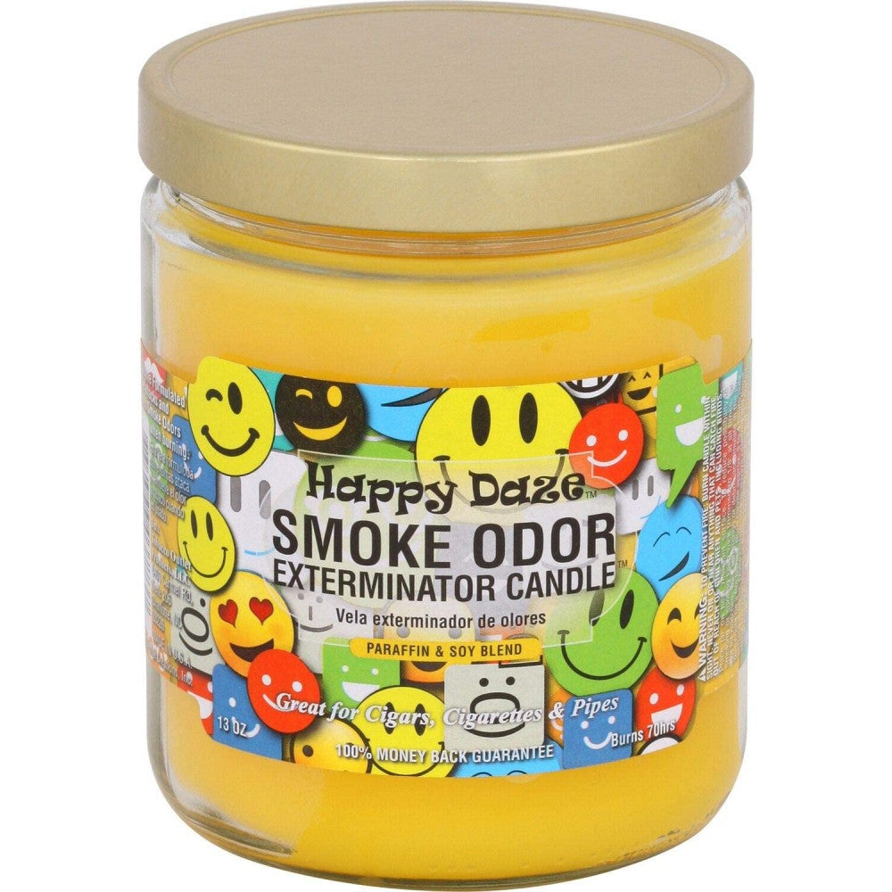 Smoke Odor Control Candle 13 oz in clear glass jar designed to eliminate smoke odors and provide long lasting fresh indoor fragrance.