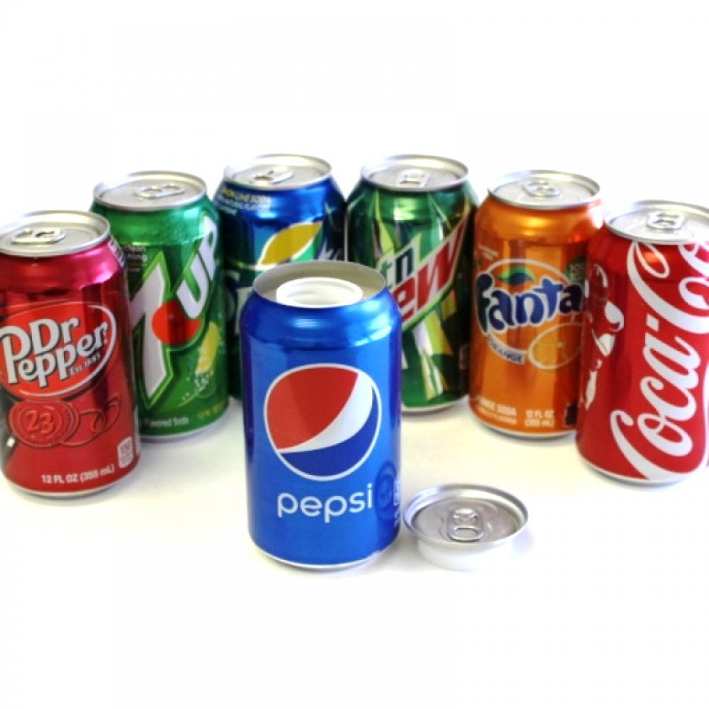 Soda stash can with realistic soda design, hidden storage compartment, durable lightweight container for discreet and portable everyday use.