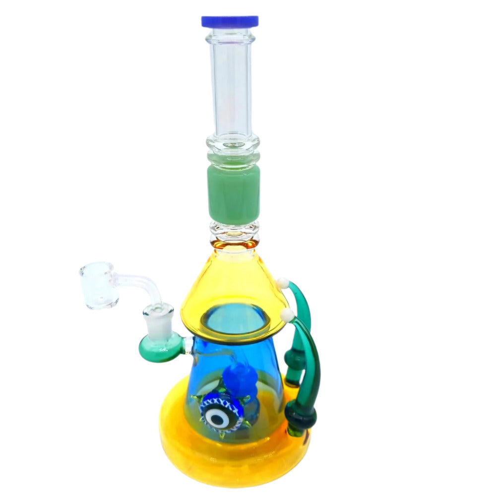 Spiked hook design glass water pipe with a unique structural shape, made from durable glass for a secure grip, smooth filtration, and stylish smoking experience.