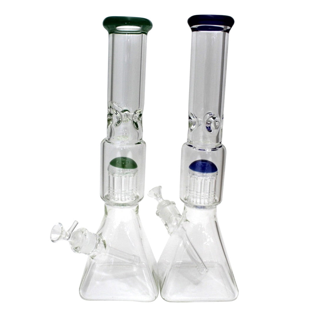 Square base tree percolator water pipe featuring durable glass construction stable square base advanced filtration system and smooth airflow for clean hits.