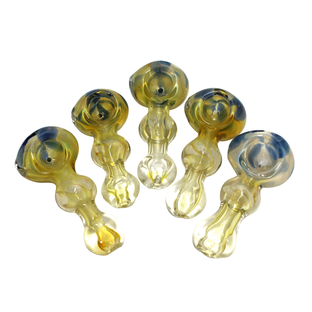 Step Design Glass Hand Pipe with handcrafted glass construction, artistic stepped pattern, and durable portable design.