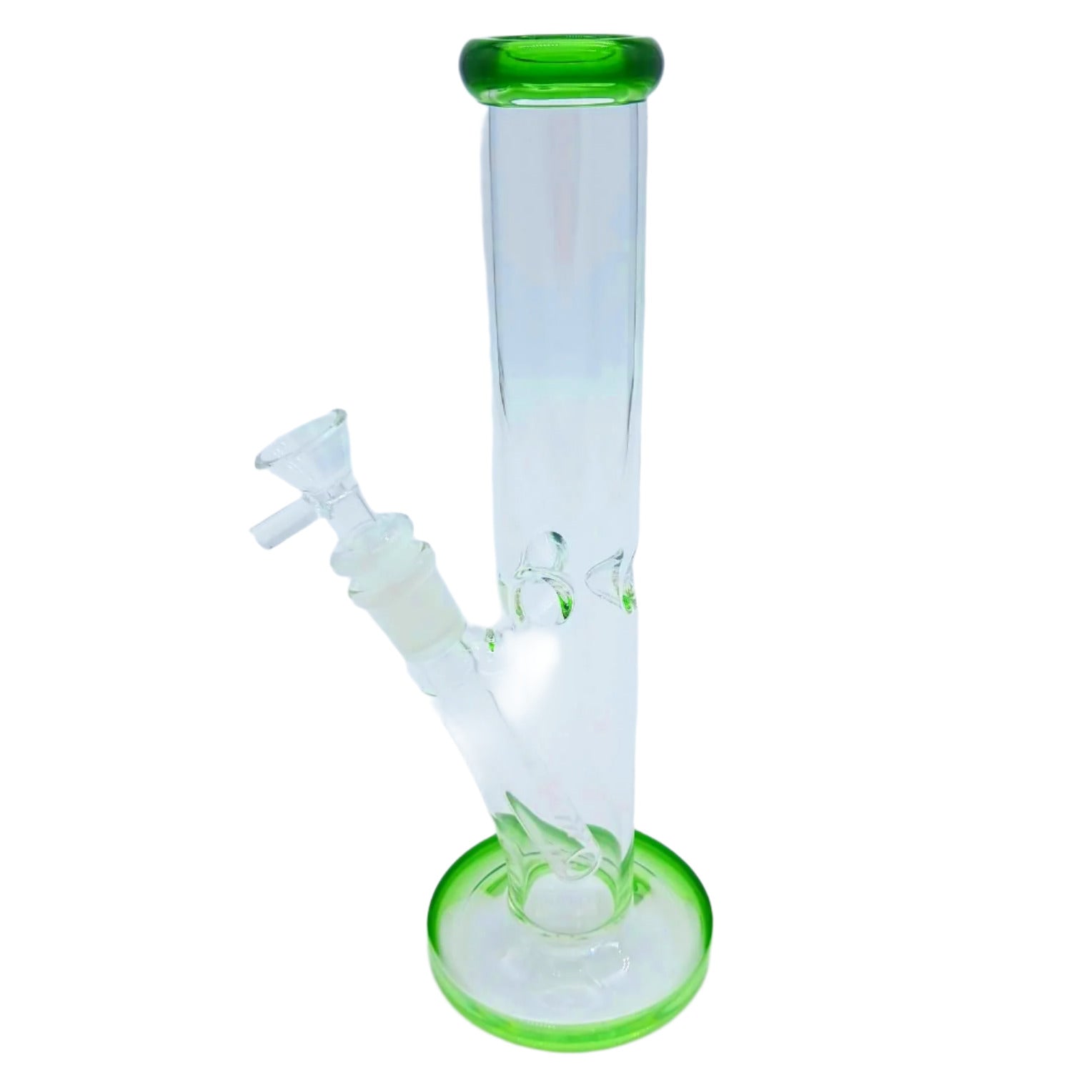 Straight tube color glass water pipe crafted from durable thick glass, designed for smooth airflow, stable use, and efficient water filtration with a simple stylish look.