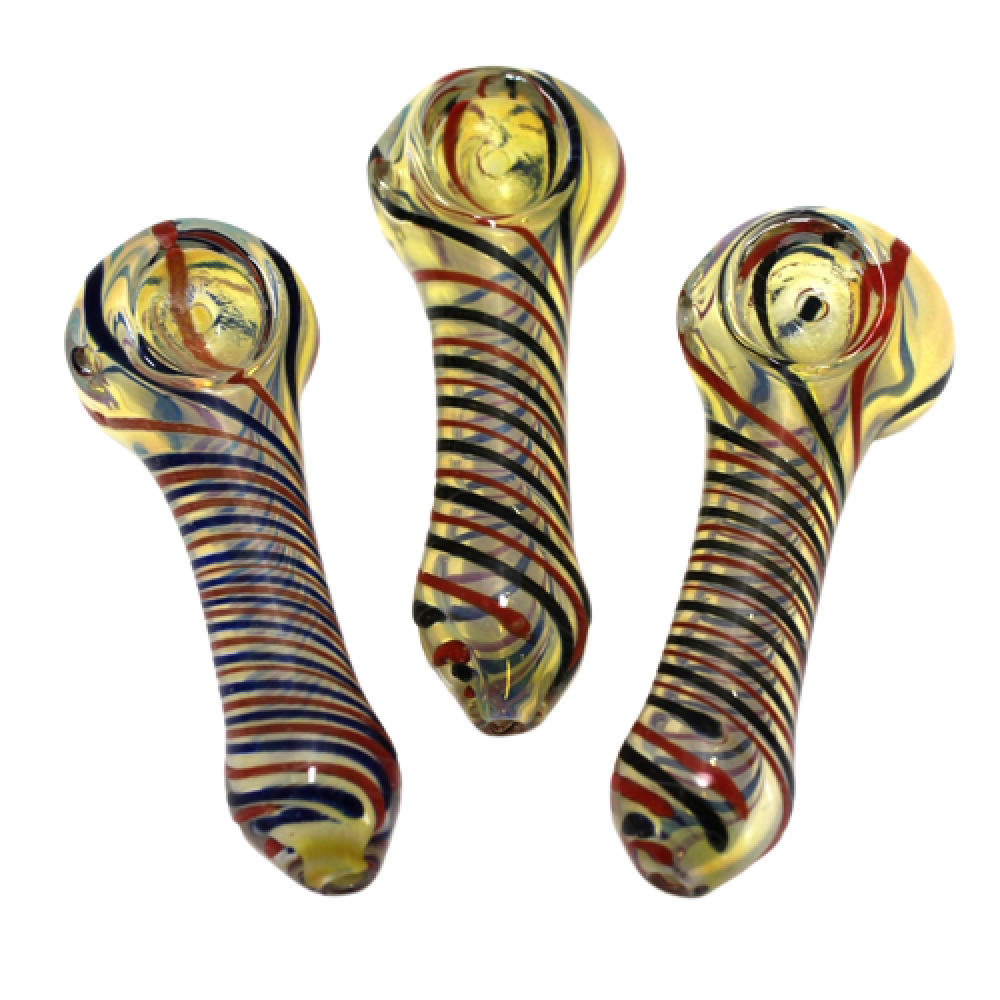 Swirl Color Heavy Duty Glass Hand Pipe with durable glass construction, vibrant swirl color patterns, and smooth airflow design