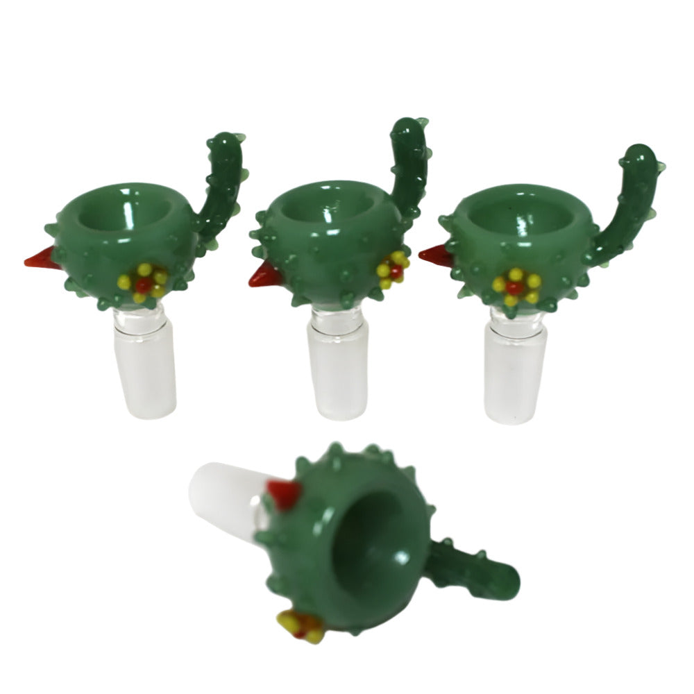 Thorn design glass bowl 14MM male made from heat resistant glass for smooth airflow and durability.