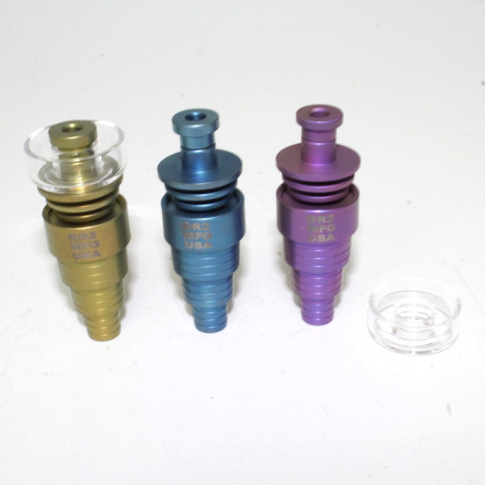 Titanium 6 in 1 nail in color with quartz dish versatile dab nail heat resistant concentrate accessory for rig use